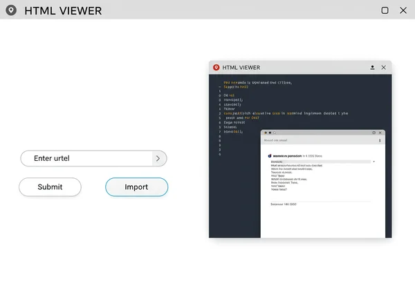 Trình xem HTML trực tuyến hiển thị tính năng nhập URL.
