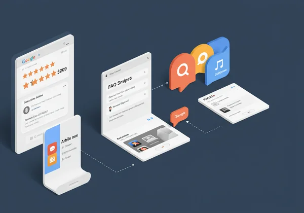 Результаты поиска, показывающие различные богатые сниппеты