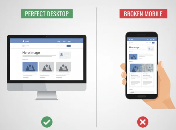 Website showing broken layout on mobile