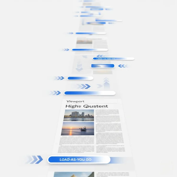Konzept des inkrementellen Ladens oder Lazy Loading für große HTML-Dateien