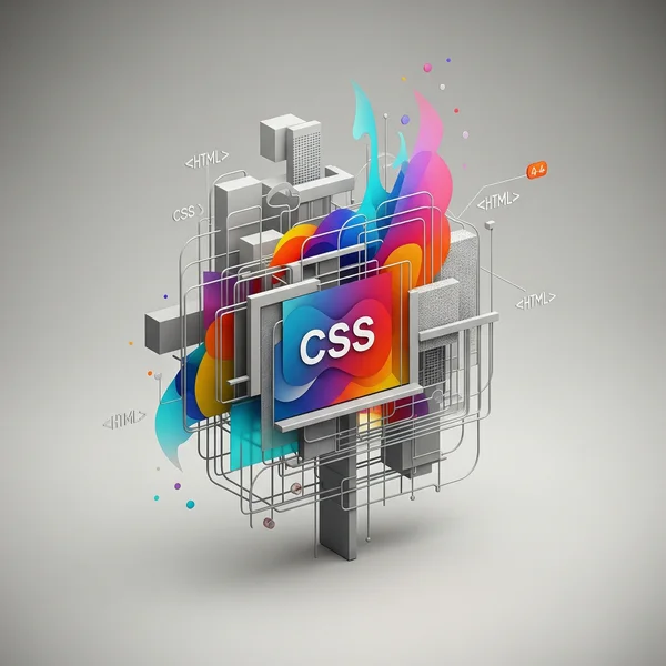 HTML structure merging with CSS design for webpage view