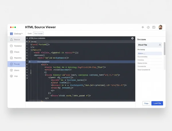 Clean interface of an online HTML source viewer