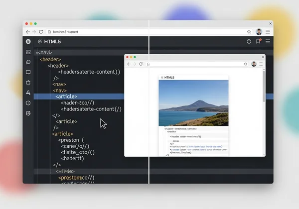 Visualiseur HTML en ligne montrant le code et l'aperçu en direct