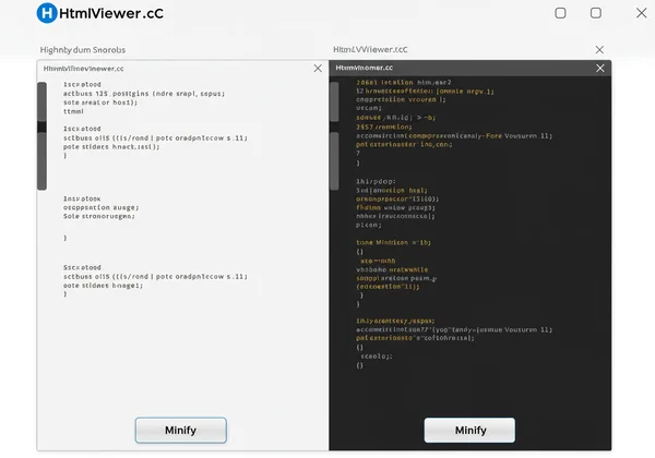 Screenshot of Html Viewer's minification tool interface