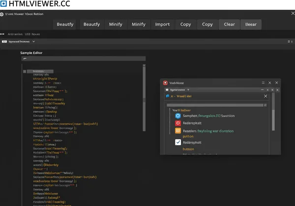 Screenshot of HtmlViewer.cc's clean two-pane online editor.
