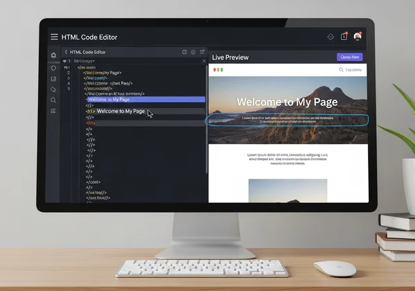 Online HTML editor with live preview for SEO changes