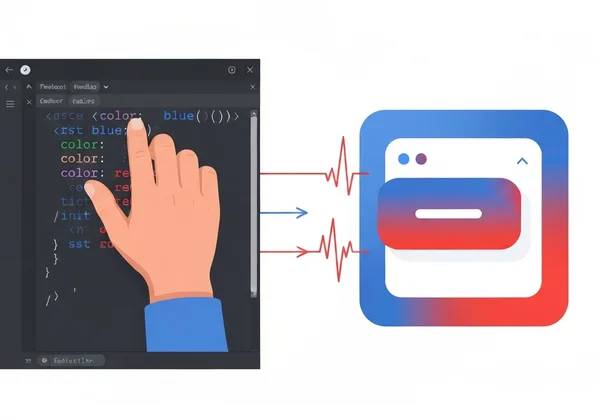 Real-time feedback: code change instantly updates preview